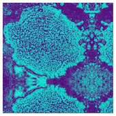 Aqua Floral Fabric Stof (Close Up)