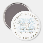 Aqua Floral Flourish Tying the Knot STD Magnet (Voorkant / Achterkant)