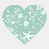 Aqua floral gift stickers (Voorkant)