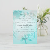 Aqua Floral Peach Kraft Birthday Kaart (Staand voorkant)