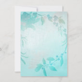 Aqua Floral Peach Kraft Birthday Kaart (Achterkant)