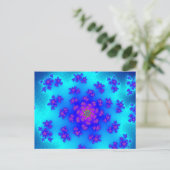 Aqua Floral Sprinkles Briefkaart (Staand voorkant)