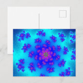 Aqua Floral Sprinkles Briefkaart (Voorkant / Achterkant)