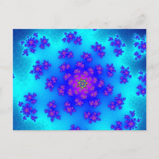 Aqua Floral Sprinkles Briefkaart (Voorkant)
