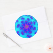 Aqua Floral Sprinkles Ronde Sticker (Envelop)