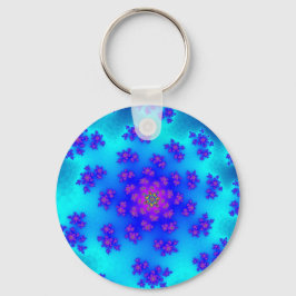 Aqua Floral Sprinkles Sleutelhanger