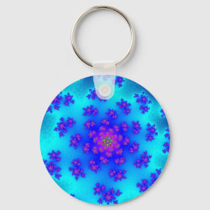 Aqua Floral Sprinkles Sleutelhanger