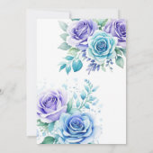 Aqua Floral Surprise 40e verjaardag Kaart (Achterkant)