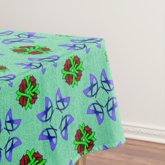 Aqua Floral Tafelkleed (Voorbeeld)