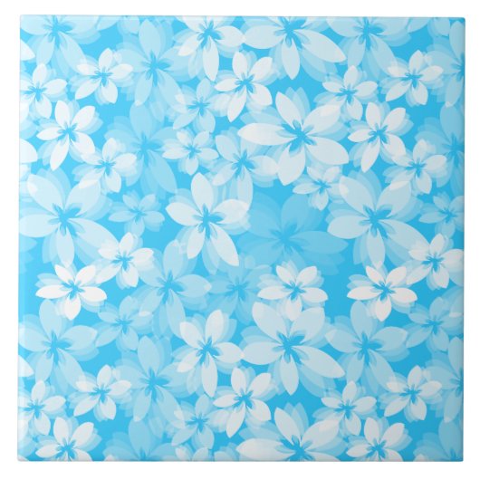  Aqua Floral Tegeltje (Voorkant)