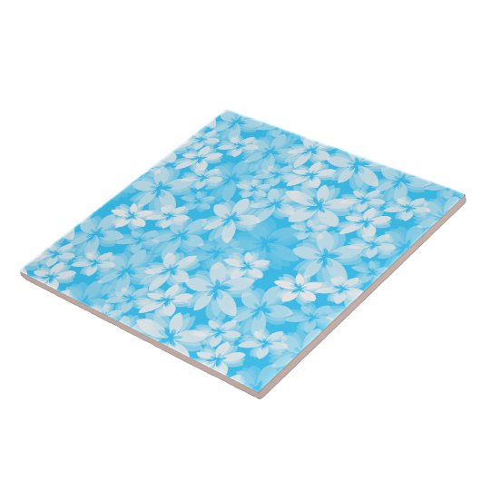 Aqua Floral Tegeltje (Zijkant)
