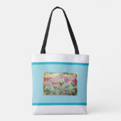 Aqua Floral Tote Bag (Achterkant)