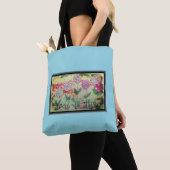 Aqua Floral Tote Bag (Dichtbij)