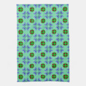 Aqua Floral Towel Theedoek (Verticaal)