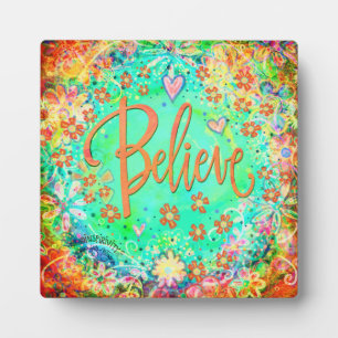  Aqua Floral Whimsical Boho geloof Fotoplaat