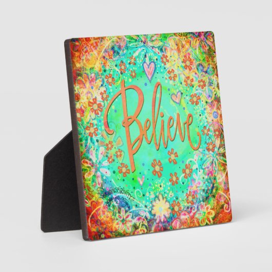  Aqua Floral Whimsical Boho geloof Fotoplaat (Voorkant)