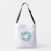 Aqua Floral Wreath Bridesmaid Canvas tas (Achterkant)
