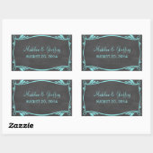 Aqua Flourish Chalkboard Wedding Stickers (Vel)