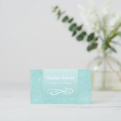 Aqua Flourish Elegant Visitekaartje (Staand voorkant)