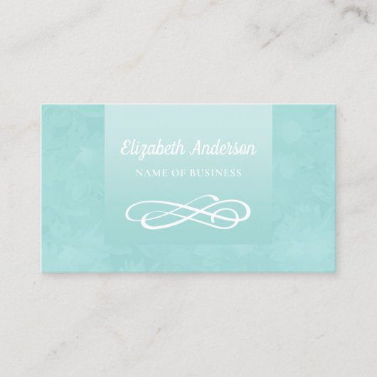 Aqua Flourish Elegant Visitekaartje (Voorkant)