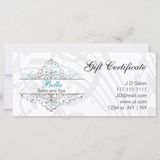 Aqua Flourish Personalized Business Stationery (Voorkant)