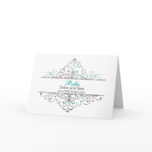 Aqua Flourish Personalized Business Stationery