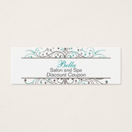 Aqua Flourish Personalized Business Stationery Mini Visitekaartjes