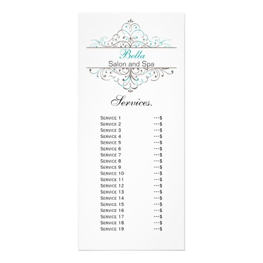 Aqua Flourish Personalized Business Stationery Reclamekaart (Voorkant)