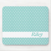 Aqua Flower Argyle Pattern Mousepad Muismat (Voorkant)