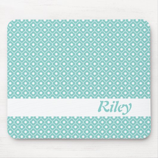 Aqua Flower Argyle Pattern Mousepad Muismat (Voorkant)