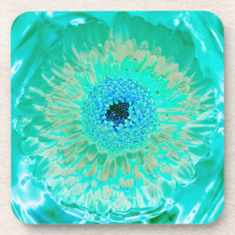 Aqua Flower Hard Plastic Onderzetter