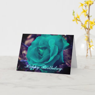 Aqua Flower Photography Birthday Kaart
