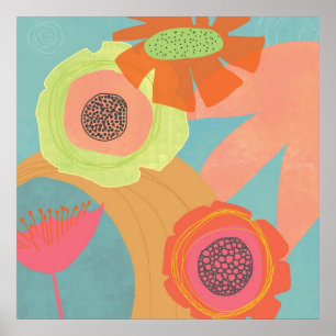 Aqua Flower Pop - poster