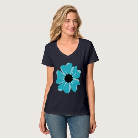 Aqua Flower T-shirt (Voorkant volledig)