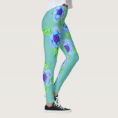Aqua Flowered Leggings (Rechts)