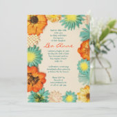 Aqua Flowers Baptism Christening Aangepaste Uitnod Kaart (Staand voorkant)