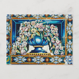 Aqua Flowers in vase, Plaza de Espana, Sevilla, Sp Briefkaart