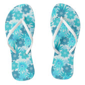 Aqua Flowers Pattern | Mooie Floralen Teenslippers (Voetbed)