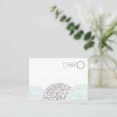  Aqua Flowers Suite Table Name Place Cards Plaatskaartje (Staand voorkant)