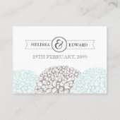  Aqua Flowers Suite Table Name Place Cards Plaatskaartje (Achterkant)