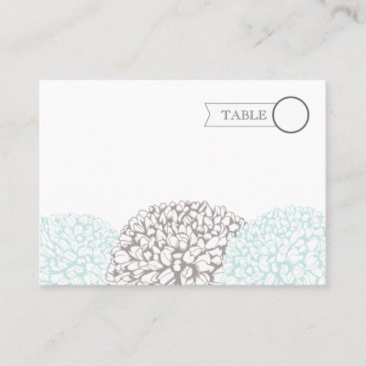  Aqua Flowers Suite Table Name Place Cards Plaatskaartje (Voorkant)