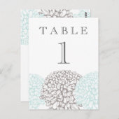 Aqua Flowers Suite Tafelnummer Post Kaart (Voorkant / Achterkant)