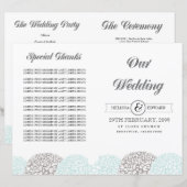  Aqua Flowers Wedding Program Booklet (Voorkant / Achterkant)
