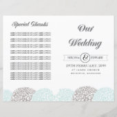  Aqua Flowers Wedding Program Booklet (Voorkant)