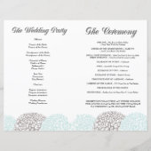  Aqua Flowers Wedding Program Booklet (Achterkant)