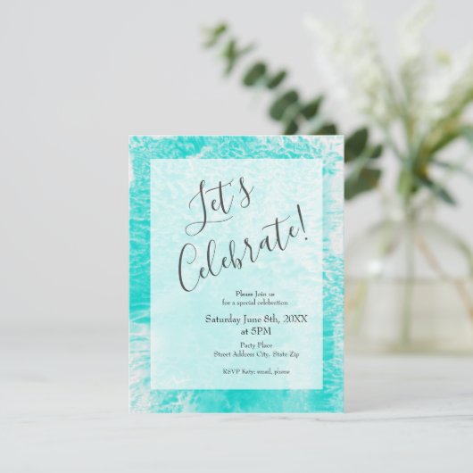 "Aqua Foam" Abstract Kaart (Staand voorkant)