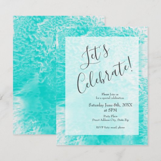 "Aqua Foam" Abstract Kaart (Voorkant / Achterkant)