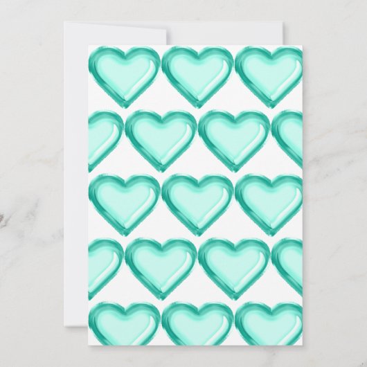 Aqua Folieballon en Confetti 1e Verjaardag Kaart (Achterkant)