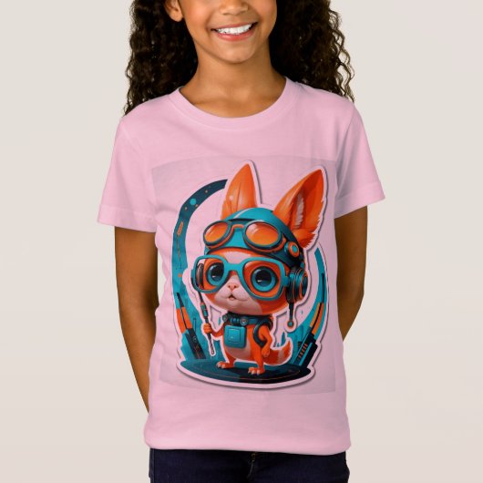 Aqua Foxy Vibes T-shirt (Voorkant)