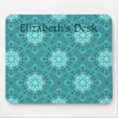 Aqua fractal caleidoscoop muismat (Voorkant)